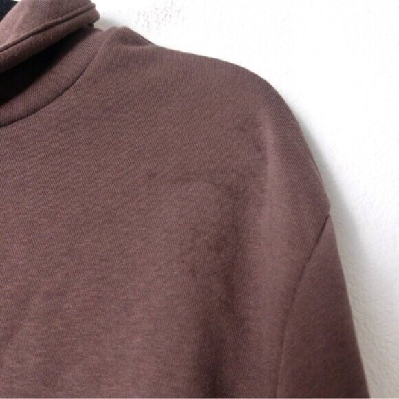 NWT Naked Wardrobe Keep It Chill Hooded Sweatshirt XS Chocolate Oversized Terry - Picture 8 of 11